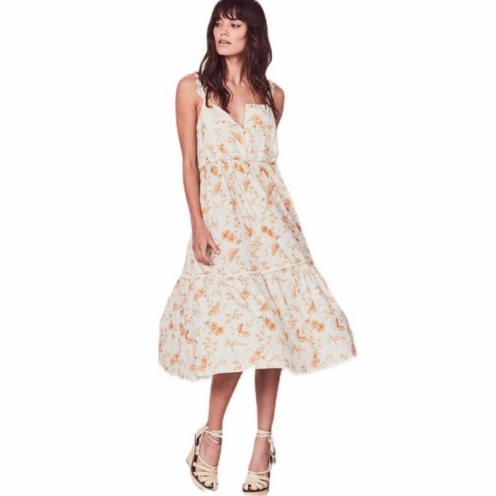 LoveShackFancy Yellow and Ivory Flower Dress